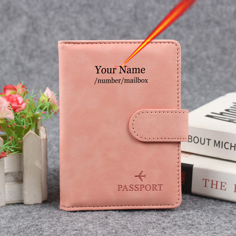 Travel Accessories Wallet - غطاء جواز السفر بزر مغناطيسي تخصيص
