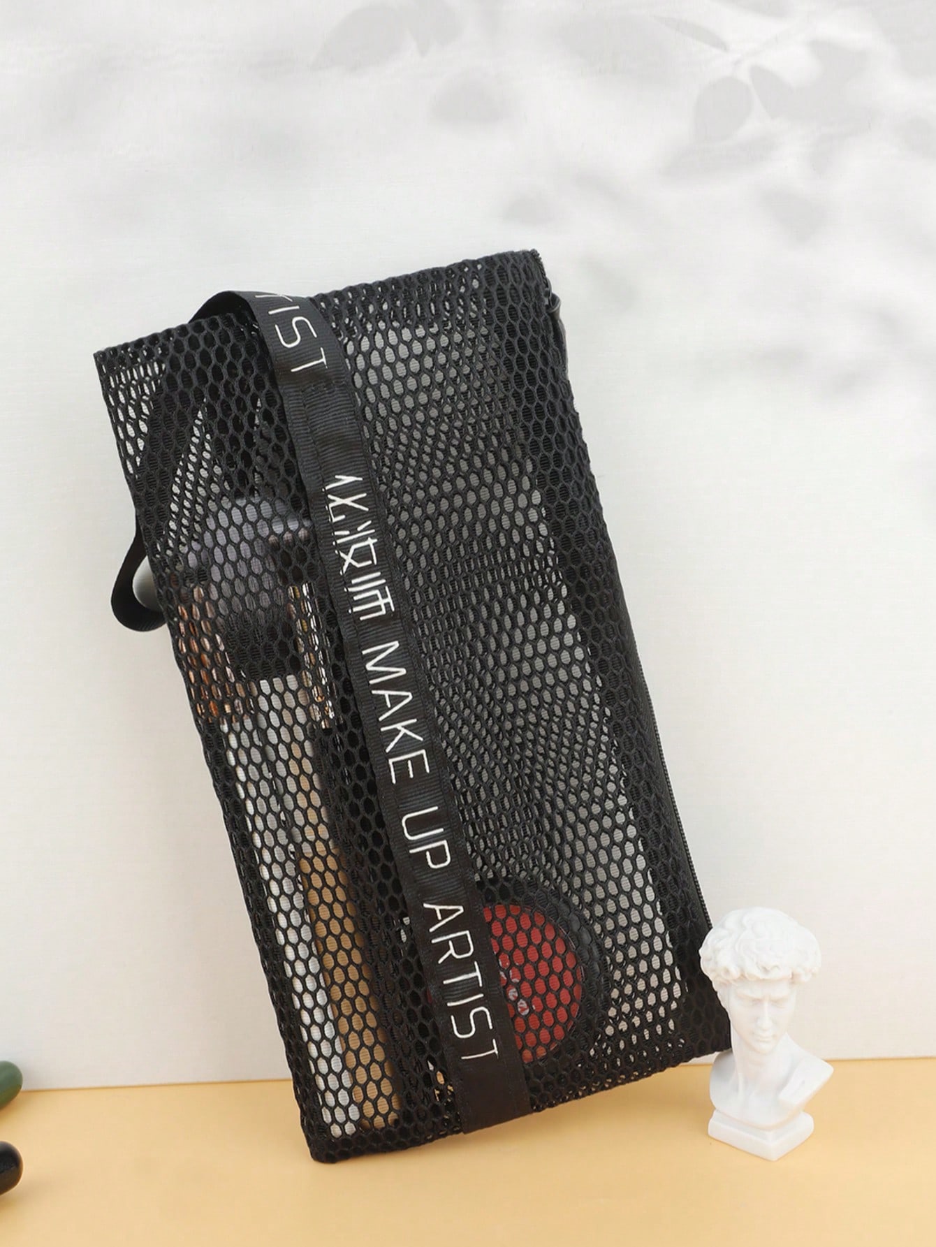 Travel Accessories Organizer Bag - حقيبة مكياج شبكية بسحاب، حقيبة مستحضرات